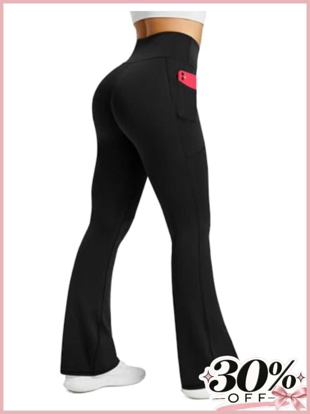 Women's Flared Yoga Pants with Pockets High Waisted Flare Leggings Bell Bottom